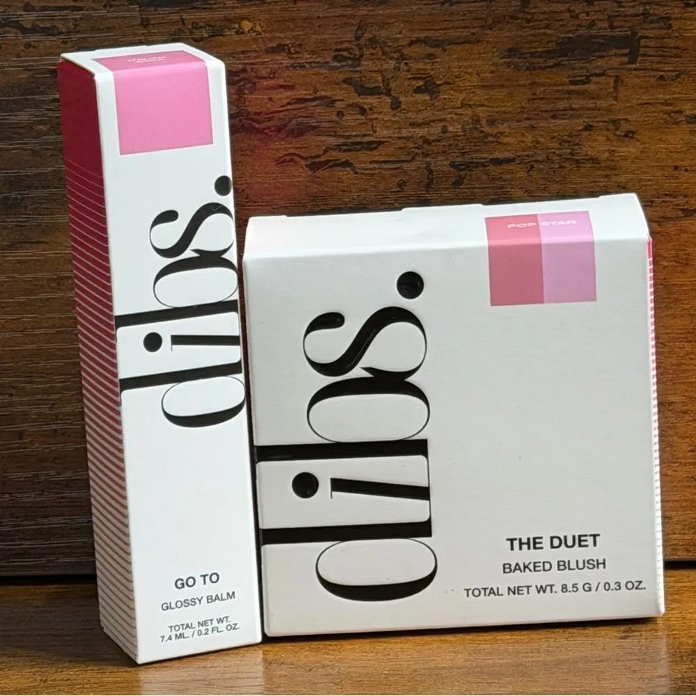 DIBS Pop Star Duet Baked Blush + Go To Glossy Balm Italian Soda NEW